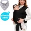 Baby Garden Draagdoek Zwart - Ergonomisch - Original - Gratis Slabbetje -Babyreizen 971x1200 7