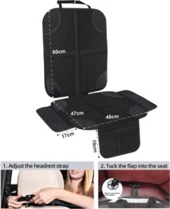 Nixnix - Autostoelhoes - Autostoelbeschermer - Autostoel Beschermer - Zwart - Bescherm Mat - Kinderen -Babyreizen 977x1200